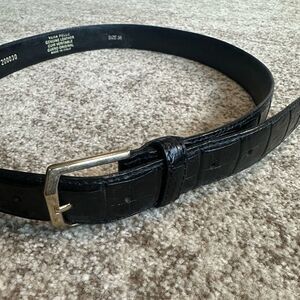 Bellisimo Rome Black Croc Embossed Belt 36